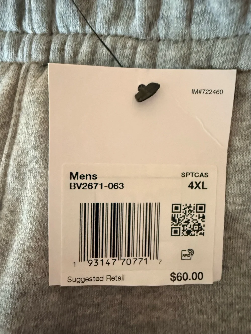 NWT Nike Club Fleece Joggers 4XL Gray Standard Fit Tapered Sweatpants BV2671